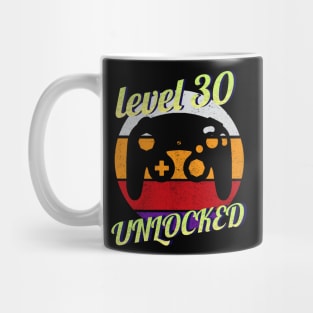 Level 30 Unlocked 30th Birthday funny Gift idea for Gamers Mug